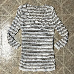 Dana Buchman Knitted White Beige Pullover Sweater or Cover Up Sz M